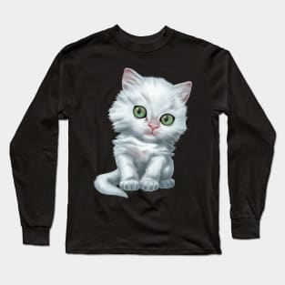 Turkish Angora kitten Long Sleeve T-Shirt